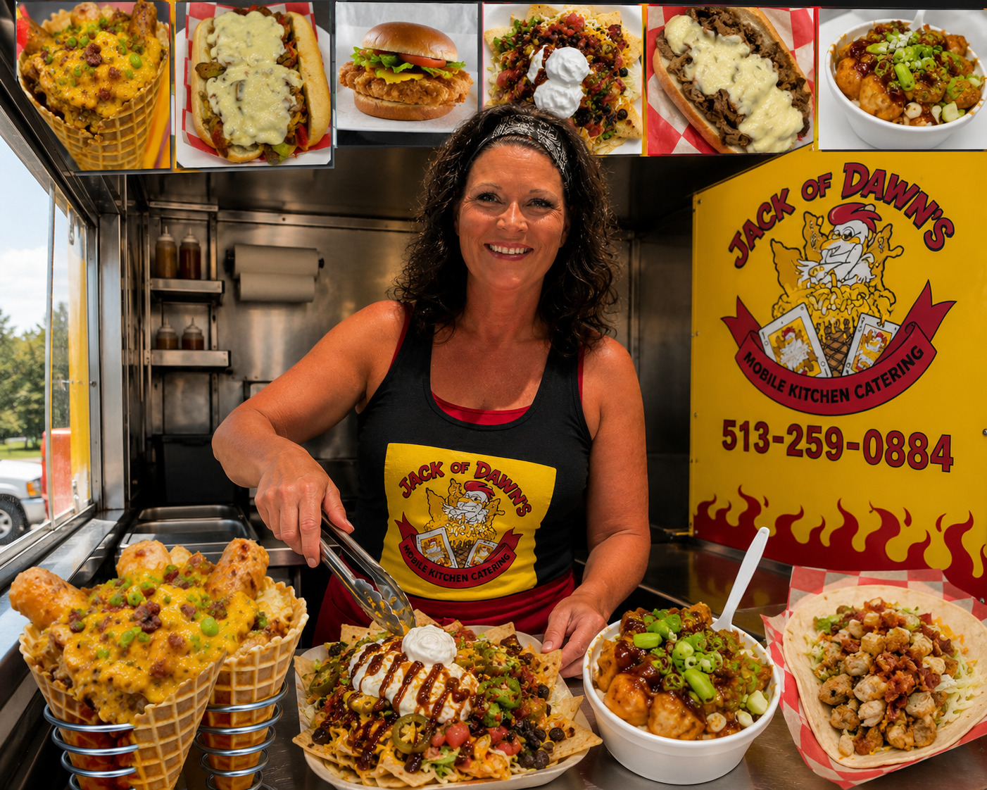 Jack Of Dawn's food truck with full menu display